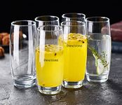 PrimeWorld European 31O Ml Barrel Hi Ball Glasses Set Of 6 Pcs - Tall Drinking Glasses For- Water,Juice,Colddrink,Mojito,Cocktail,Lead-Free,Perfect For Home,Restaurants And Parties,White,310 ML