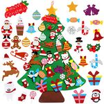 DIY Felt Christmas Tree Decorations – 3.3ft Non-Woven Christmas Tree Set with 28Pcs Detachable Christmas Ornaments Wall Decor Xmas Tree Gifts for Kids New Year Home Door Window Christmas Decoration