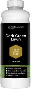 Dark Green Liquid Lawn Feed - High Nitrogen Lawn Fertiliser for Greener Grass - Non Hazardous Formula - 330m² 1 Litre