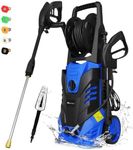 ADVWIN 3900Psi Electric Pressure Washer, 2500W High Power Washer Adjustable Spray Gun (10m High Pressure Hose) Blue