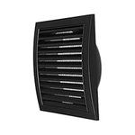 Anthracite Exhaust Hood Vent 6'' Inch / 150 mm with Flange and Built-in Mesh Guard Screen, Black, Air Vent Cover, HVAC Exhaust Vent Duct Cover, Exhaust Cap