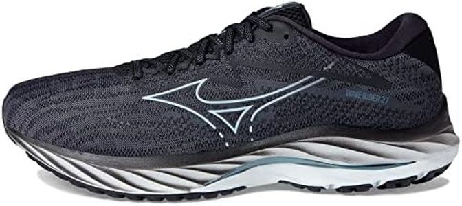 Mizuno Men's Wave Rider 27 Running Shoe, Ebony-illusion Blue, 8.5 Wide