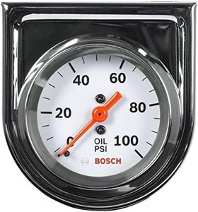 Bosch SP0F000044 Style Line 2" Mechanical Oil Pressure Gauge (White Dial Face, Chrome Bezel)