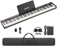 GarveeLife 88 Key Keyboard Piano,Full-Size Electric Keyboard Piano for Beginners,Portable Electric Piano with Sustain Pedal,Headphones,Handbag,Bluetooth, USB MIDI