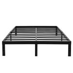 45MinST 14 Inch Reinforced Platform Bed Frame/3500lbs Heavy Duty/Easy Assembly Mattress Foundation/Steel Slat/Noise Free/No Box Spring Needed, Twin/Full/Queen/King/Cal King(Queen)