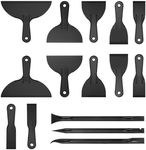 15 Pack Plastic Putty Knife, Putty Knife Scraper for Spackling, Scraper Tool Set in 6 Sizes, Flexible Knives for Taping Drywall Wall Painting
