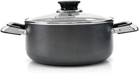 Alpine Cuisine 16 Quart Non-Stick Stock Pot with Tempered Glass Lid and Carrying Handles, Multi-Purpose Cookware Aluminum Dutch Oven for Braising, Boiling, Stewing