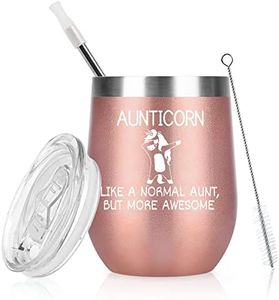 Livole Tazza da vino in acciaio inox da 350 ml, idea regalo per zia, zia, donna, idea regalo per la zia e per la zia, idea regalo per Natale, compleanno, tazza da vino in acciaio inox, 350 ml