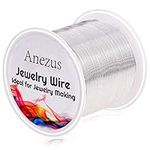 Jewelry Wire for Jewelry Making, Anezus Craft Wire Tarnish Resistant Copper Beading Wire for Jewelry Making Supplies and Crafting (Silver, 22 Gauge)