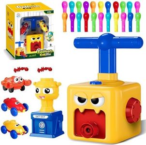 Balloon Launcher Toy Set, Powered Cars Toy with Pump, Creative Inflatable Balloon Pump Racing Car