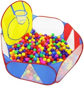 Zeph Kids Ball Pit, Baby Toddler Ball Pit Pool play tent, Portable Pop Up Toddlers Playhouse Baby Crawl Playpen Ball Pool with Basketball Hoop (Balls not Included), Birthday Gifts for Kids