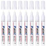 STANBLUE White Paint Pens Paint Markers 8 Pack Oil-Based Waterproof Paint Marker Set Quick Drying Permanent Marker Pens 2-3mm Tip for Rocks Painting, Wood, Fabric, Plastic,Glass, Mugs, Metal Cardboard