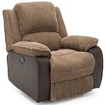 More4Homes POSTANA JUMBO CORD FABRIC POWER RECLINER ARMCHAIR ELECTRIC SOFA RECLINING CHAIR (Brown)