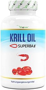 Huile de Krill - 120 capsules - Premium : Huile de Krill de l'Antarctique Superba - Riche en EPA + DHA + Astaxanthine + Phospholipides + Acides gras Oméga 3 - De culture durable