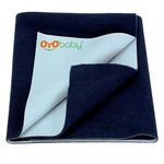 OYO BABY Dry Sheet, Anti-Piling Fleece, Extra Absorbant & Quick Dry Sheet for Baby & Adult, Mattress Proector Waterproof Bed Sheet, Baby/Adult - Single Bed - (72" X 36") - Dark Blue