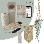 Me2You Atelier Easy Macrame DIY Kit for Adults Beginners, Wall Hanging, Plant Hanger, Crafts Starter Kit with Video Tutorials, 100 Meters Cotton Cord Rope, Wooden Dowel, Wooden Beads