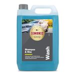 Simoniz Car Shampoo & Wax 5L, 2-in-1 Car Shampoo, Deep Car-Cleaning With Carnauba Wax Protection, Use In A Bucket Or Snow Foam Cannon To Get Tough On Dirt & Grime, Safe For All Paintwork, 5 Litre