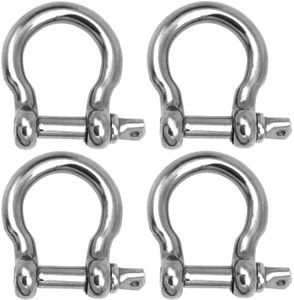 SHENGHUISS Anchor Shackle Stainless Steel 316 Forged Bow Shackle Screw Pin Chains Wirerope Lifting Outdoor Marine Hardware Rigging (5/16 inch 4 Pack)
