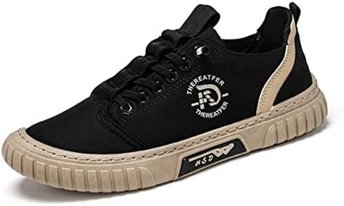 Mens Walking Shoes Summer Casual Breathable Canvas Sneakers Non-Slip Low-top Sport Jogging Shoes Men's Lightweight Tennis Casual Shoes Men's Lace up Fashion Sneakers Loafers & Slip-Ons Black