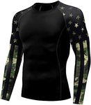 color cosplayer Jiu Jitsu Men American Flag UPF 50+ Sun Protection Printed Rash Guard Long Sleeve Swim Shirts