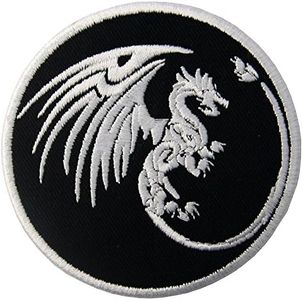 Dragon Symbols of Power and Might Patch Embroidered Applique Iron On Sew On Emblem