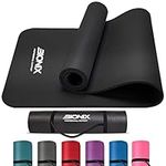 Bionix Exercise Mat with Carry Handle Strap- Extra Thick NBR Yoga Mats for Men and Women- 180cm x 60cm Durable, Non Slip Mat - Gym Mats for Home, Camping, Pilates and Workout