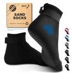 BPS 'Storm Sock' Neoprene 3mm Water Socks - with Anti-Slip Sole - Wetsuit Booties for Scuba Diving, Swimming, Water Sports, Surfing - Low Cut (Black/Snorkel Blue Accent, L)