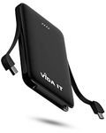 Vida IT vBot Power Bank Portable Charger Battery Pack for Samsung Galaxy S21 S20 S10 S8 A51 Android Mobile Phone Power Pack with Built-In Cable, Pocket Size USB External Battery Pack Phone Charger