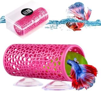 Abizoo Betta Hideout,Cute Betta Fish Tunnel Pink for Small Fish Shrimp Safe Resin Hollow Betta House Fish Tank Decoration for Betta Fish Hide,Play and Rest Breed Aquarium Betta Hammock Cave Shelter