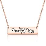 MAOFAED Vintage Pogue Life Necklace Tv Show Inspired Gift OBX Gift Surfing Girl Gift for Girls Women (pogue life RG CA)