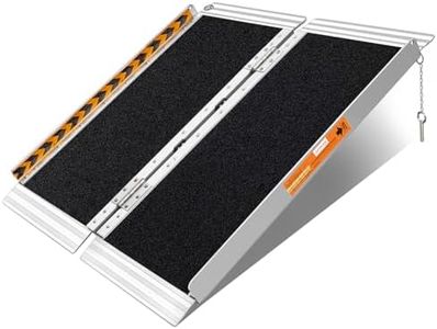 FACHNUO 3 Feet Portable Wheelchair Ramp, Non-Skid Aluminum Handicap Ramps with Handle, Folding Threshold Wheel Chair Ramp for Home Steps, Stairs, Entry, Threshold, Curbs, Stairs, 800LBS Capacity