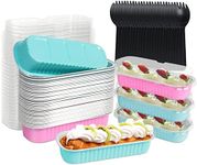 50Pack Disposable Mini Loaf Pans wi