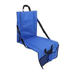 Stadium Seat, Portable Adjustable Folding 600D Oxford Cloth Stadium Seat Cushion with Wide Padded and Pocket, Stadium Seat Chair for Bleachers and Benches for Sporting Events Outdoor Camping(Blue)