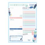 Pukka Pad, Carpe Diem Daily Desk Planner Pad with 60 Tear-Off Sheets of 100GSM Paper – Includes To-Do List and Notes– 21 x 14.8cm – Feathers