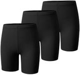 BOOPH Girls Volleyball Bike Shorts Toddler Kids Athletic Cartwheel Dance Compression Shorts 3 Pack, Black, 10-12 Years