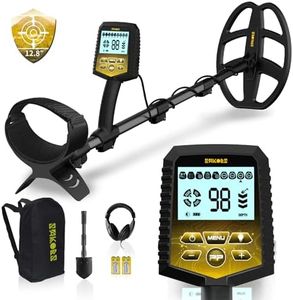 SAKOBS Metal Detector for Adults Professional – Higher Accuracy 9 Types of Metal Target Detection, 11" Waterproof Double-D Coil, New Upgraded DSP Chip and LCD Display （12.8" Detection Depth）