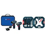 Bosch CLPK27-120 12-Volt Max Lithium-Ion 2-Tool Combo Kit + BOSCH MS4034 Drilling and Driving Set (34-Piece)