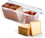 Lock & Lock Rectangular Bread Bin with Divider, Clear/Blue 14.8 x 5.9 x 5.1