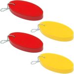 Notoke Floating Keychain for Boat Keys, 4 PCS Foam Floating Keychain Waterproof Bright Color Oval Float Key Rings Pendant for Boating,Fishing, Surfing, Sailing,Kayak and Outdoor Water Sport, Red,