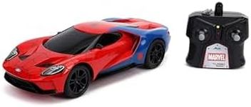 jada Toys Marvel Spider-Man 2017 Ford GT R/C, 1: 16 Scale with USB Charging, 2.4Ghz & Turbo Boost