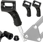 YTDSUP Universal Microphone Clip Holder 2 Pack, Adjustable Mic Clip Holder for Mic Stand Suitable for Handheld Microphones, Come with 5/8" Male to 3/8" Female Screw Adapter, Easy to Use (Black)