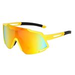 Emonex Sports Sunglasses for Men Women Youth IPL Cricket Baseball Fishing Cycling Running Golf Motorcycle Mountain Bike Tac Glasses (Yellow)