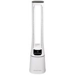 Russell Hobbs Bladeless Quiet Tower fan with Remote Control, Tall Standing Fan, 105cm Tall, 10 Speed Settings, 12 Hour Adjustable Timer, Oscillating Fan 22W, White, 2 Years Guarantee RHBLDL12