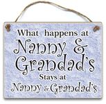 HmHome What happens at Nanny and Grandads fun plaque sign anniversary