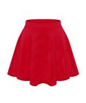 janisramone Kids Girls Children New Plain Flippy Flared High Waistband Stretch Short Mini Skater Skirts