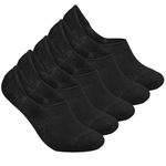 ZensoO No Show Loafer Socks for Men and Women With Anti-Slip For Sports, Running & Hiking, Moisture Wicking With Anti Slip for Everyday Wear, Free Size, Black (Pack of 5)