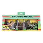 Penn-Plax Jurassic Park Officially Licensed 3-Piece Aquarium Ornament Bundle – Includes T-Rex Park Gate, and Dilophosaurus Decorations – Small