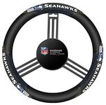 Fremont Die NFL Seattle Seahawks Massage Grip Steering Wheel Cover, Black, One Size