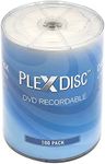 PlexDisc DVD-R 4.7GB 16x White Inkjet Hub Printable Blank DVD Discs - 100 Pack Shrink Wrap (No Container) Blank DVDs for Burning Video, DVD-R Blank Discs, Writable DVD Media