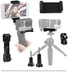 CamKix Replacement Dual Mount Compatible with GoPro Hero with Tripod Adapter and Universal Phone Holder - Record Videos with 2 Different Camera Angles Simultaneously, Steady Shot Photography, Selfies